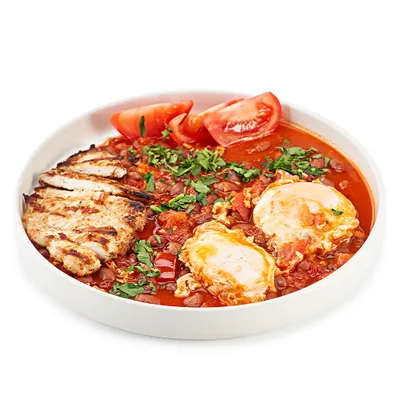 Завтрак Шакшука с курицей