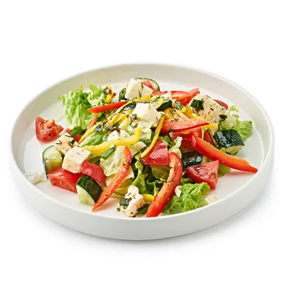 Салат фреско с маринованной брынзой