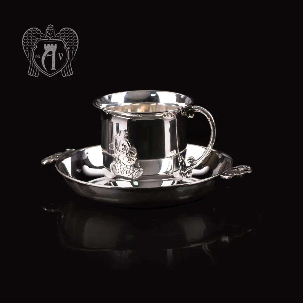 Детский набор из серебра 925 пробы «Мишутка»