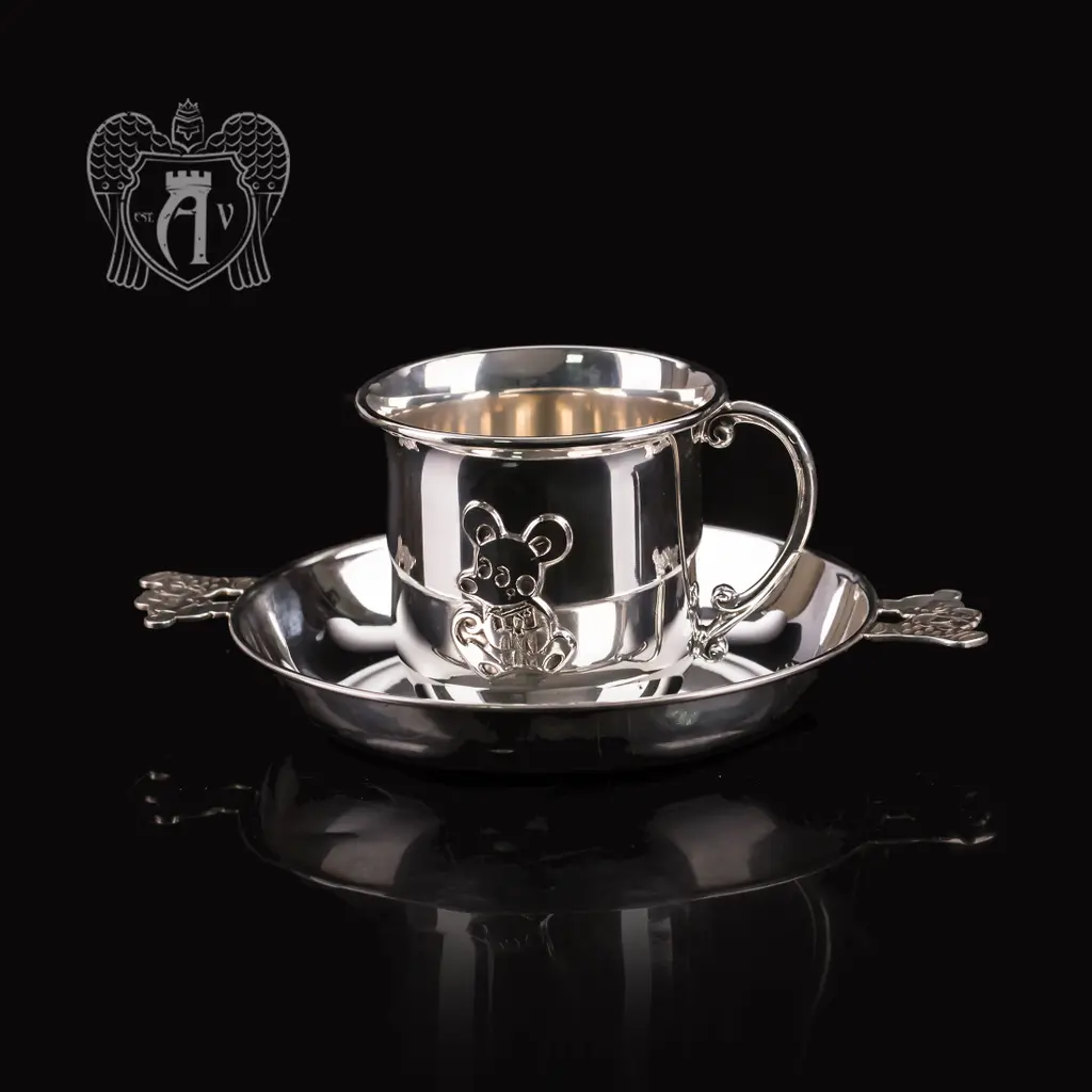 Детский набор из серебра 925 пробы «Мышонок»