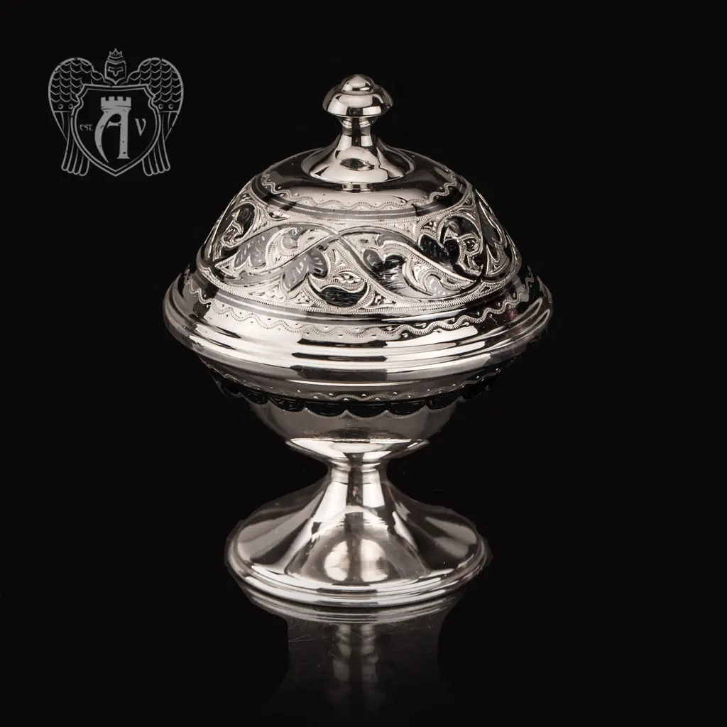 Икорница серебряная «Лоза»