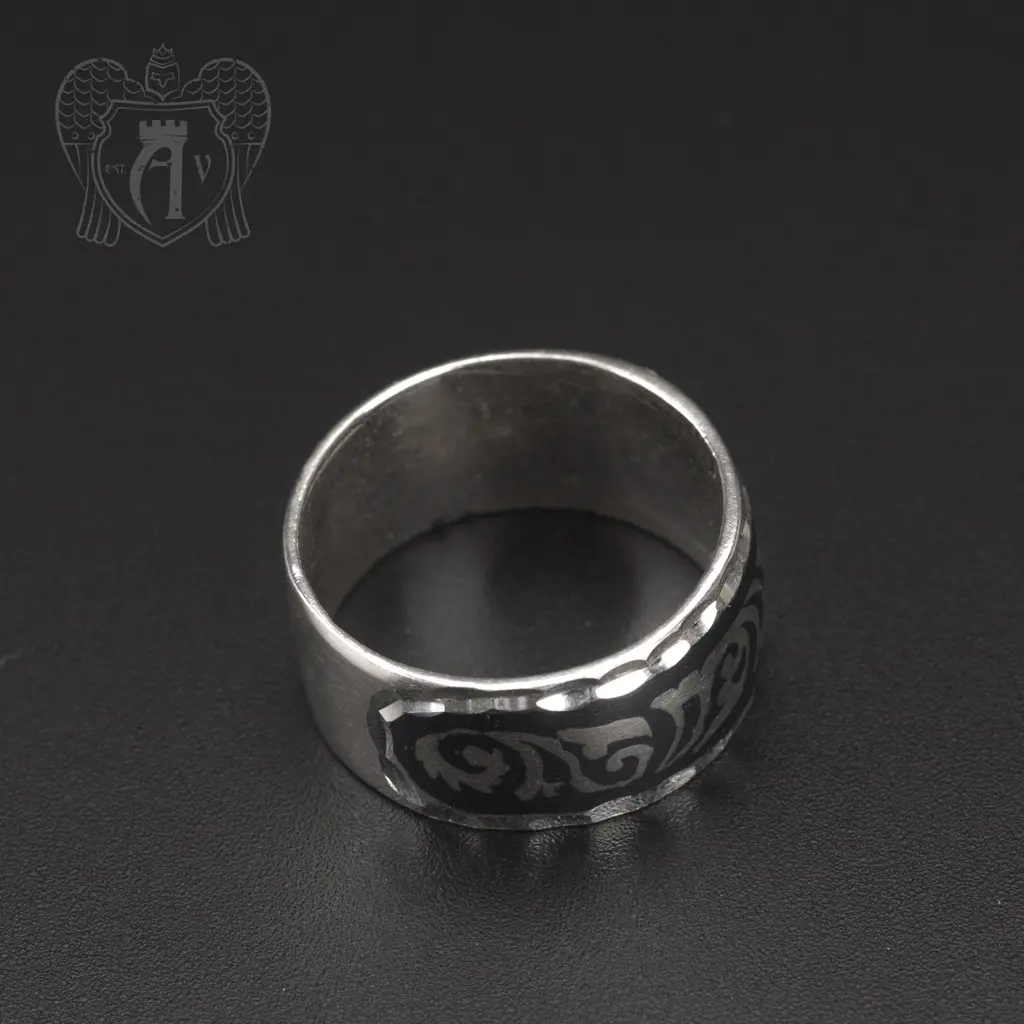 Кольцо кубачинское с чернью «Пламя»