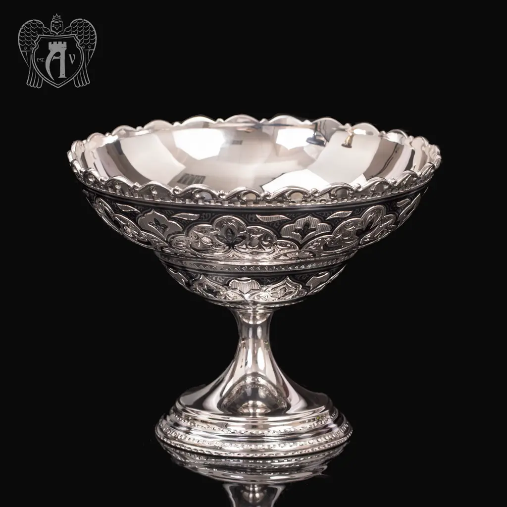 Конфетница из серебра для фруктов и сладостей «Мишель»