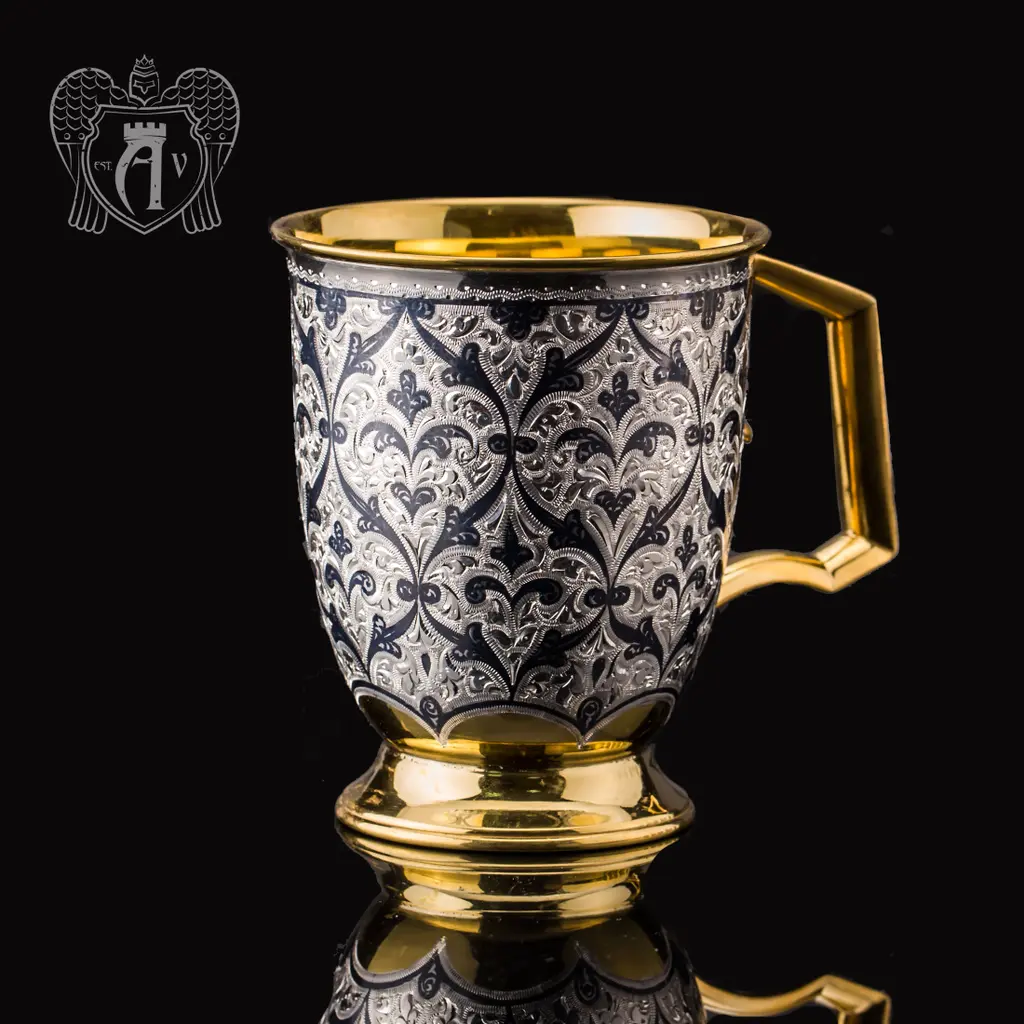 Кружка из серебра «Персия» с золочением