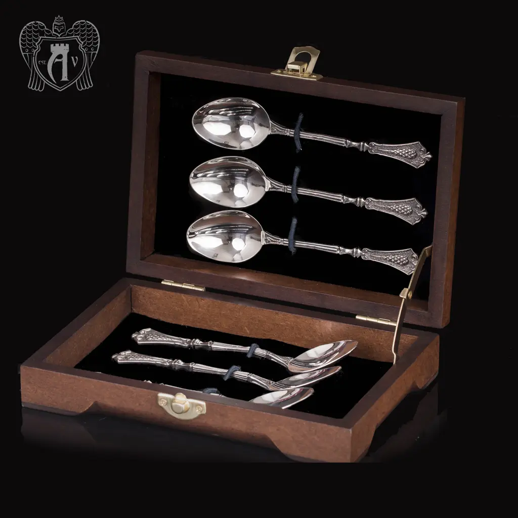 Кубачинские чайные ложки ручной работы «Винтаж» комплект 6 шт