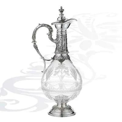 Кувшин из серебра 19964 с изысканными гравировками и ручной работой