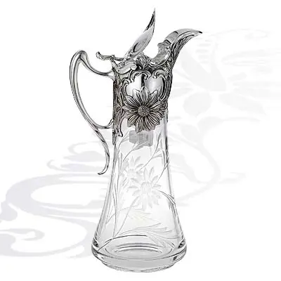 Кувшин из серебра с хрусталем