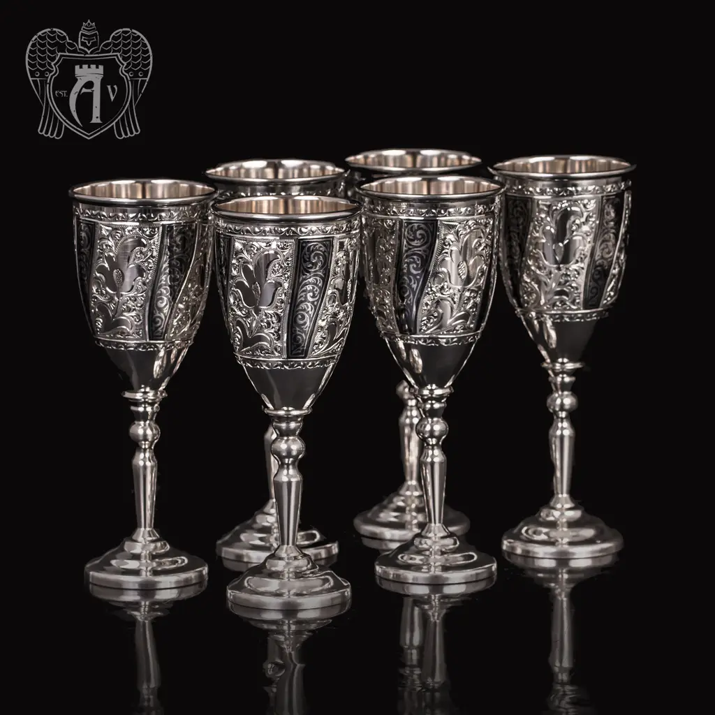 Набор рюмок из серебра « Александрия»