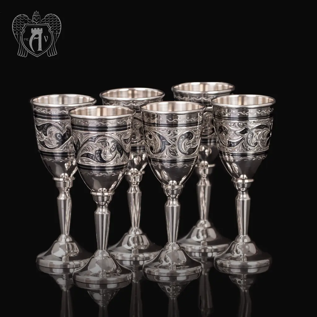 Набор рюмок из серебра  «Классика»