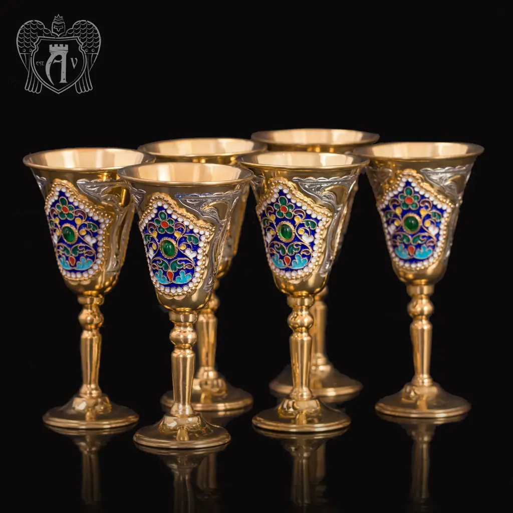 Набор рюмок из серебра « Серсея»