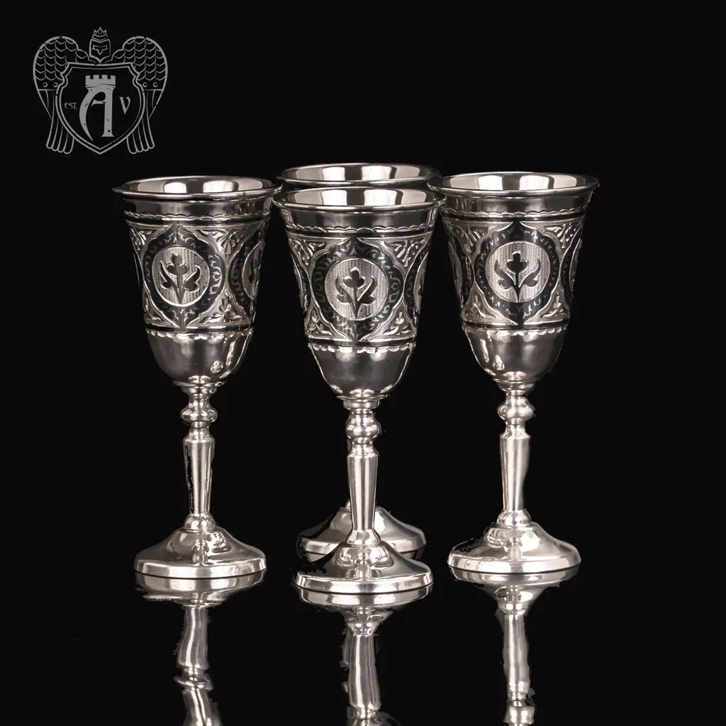 Набор рюмок из серебра  «Сириус» 4 шт