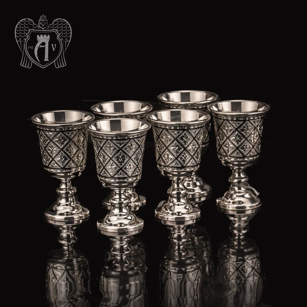 Набор рюмок из серебра « Вавилон»