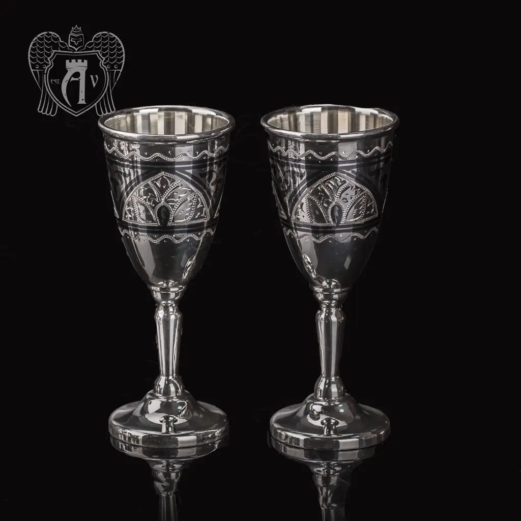 Набор серебряных рюмок  «Крона» 2 шт