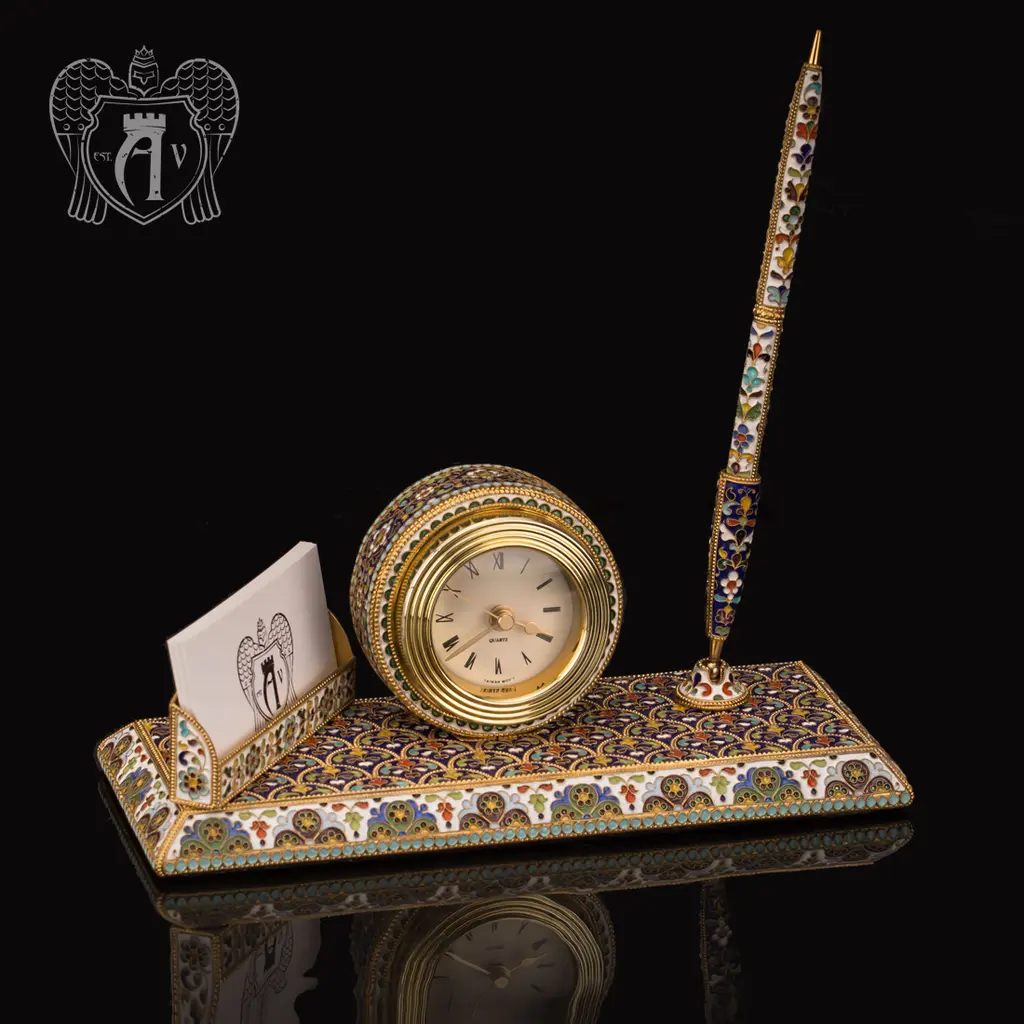 Настольные часы «Бристоль» С позолотой и горячей эмалью