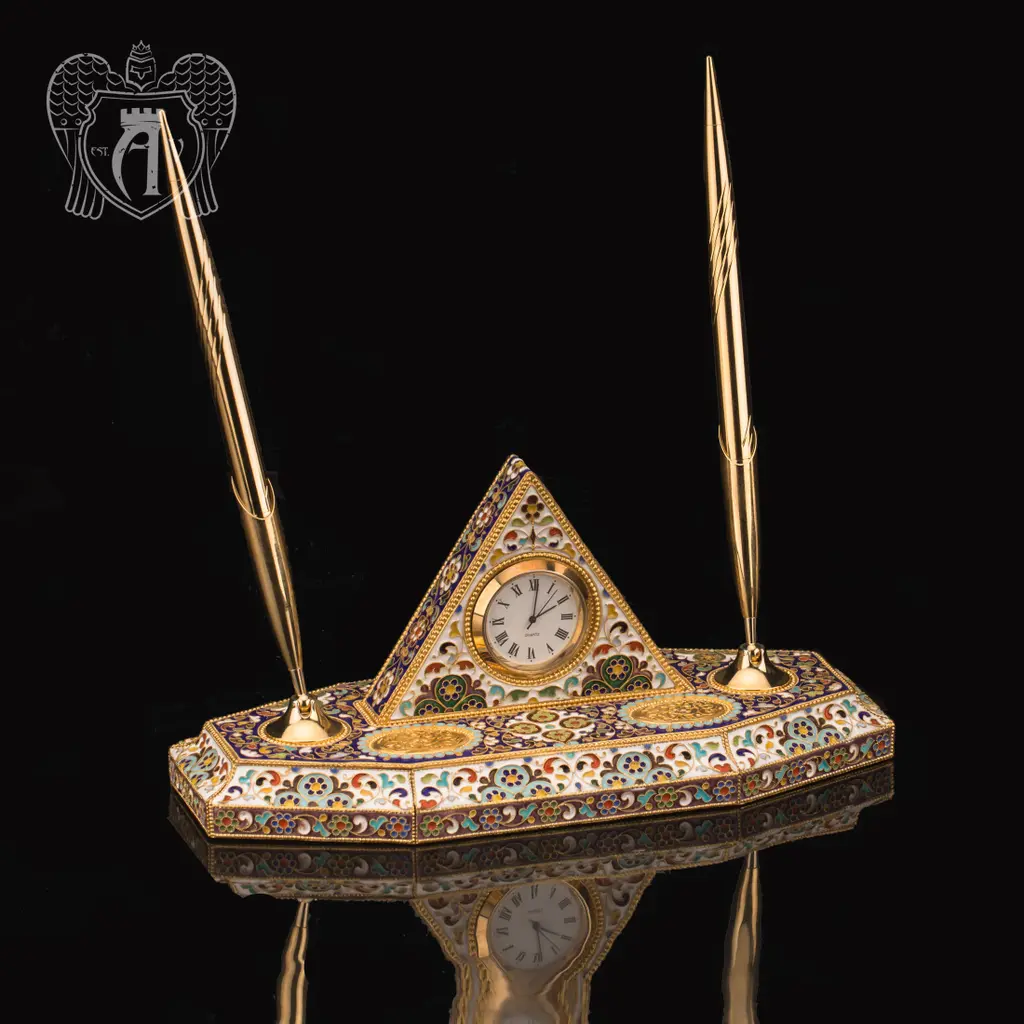 Настольные часы «Манчестер»  позолотой и горячей эмалью