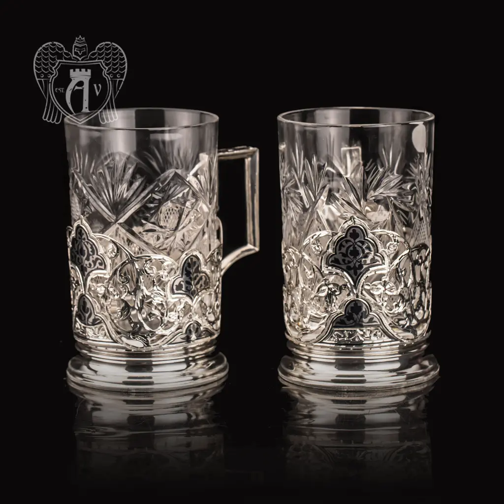 Подстаканники из серебра «Мираж» 2 шт