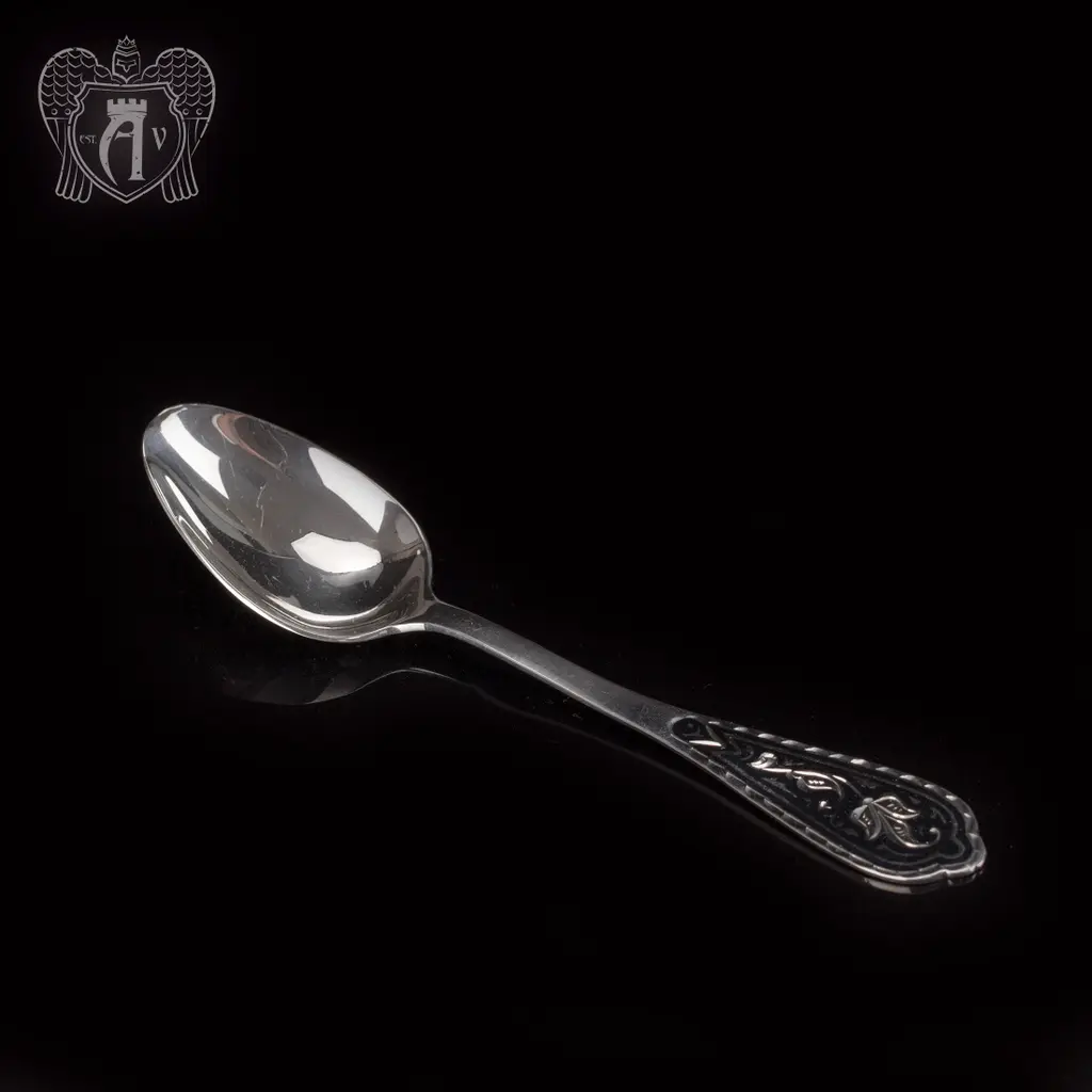 Серебряная чайная ложка  «Мальва»