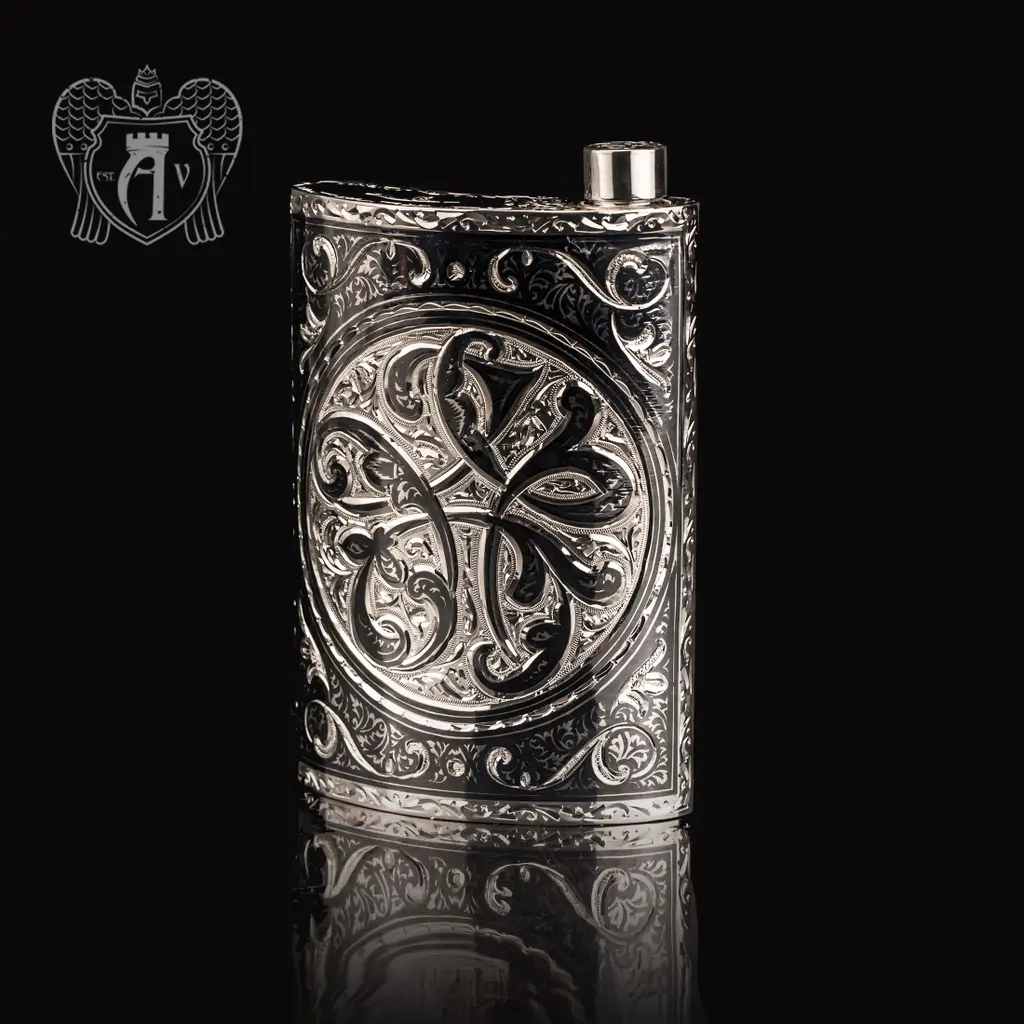 Серебряная фляжка  «Вязь»