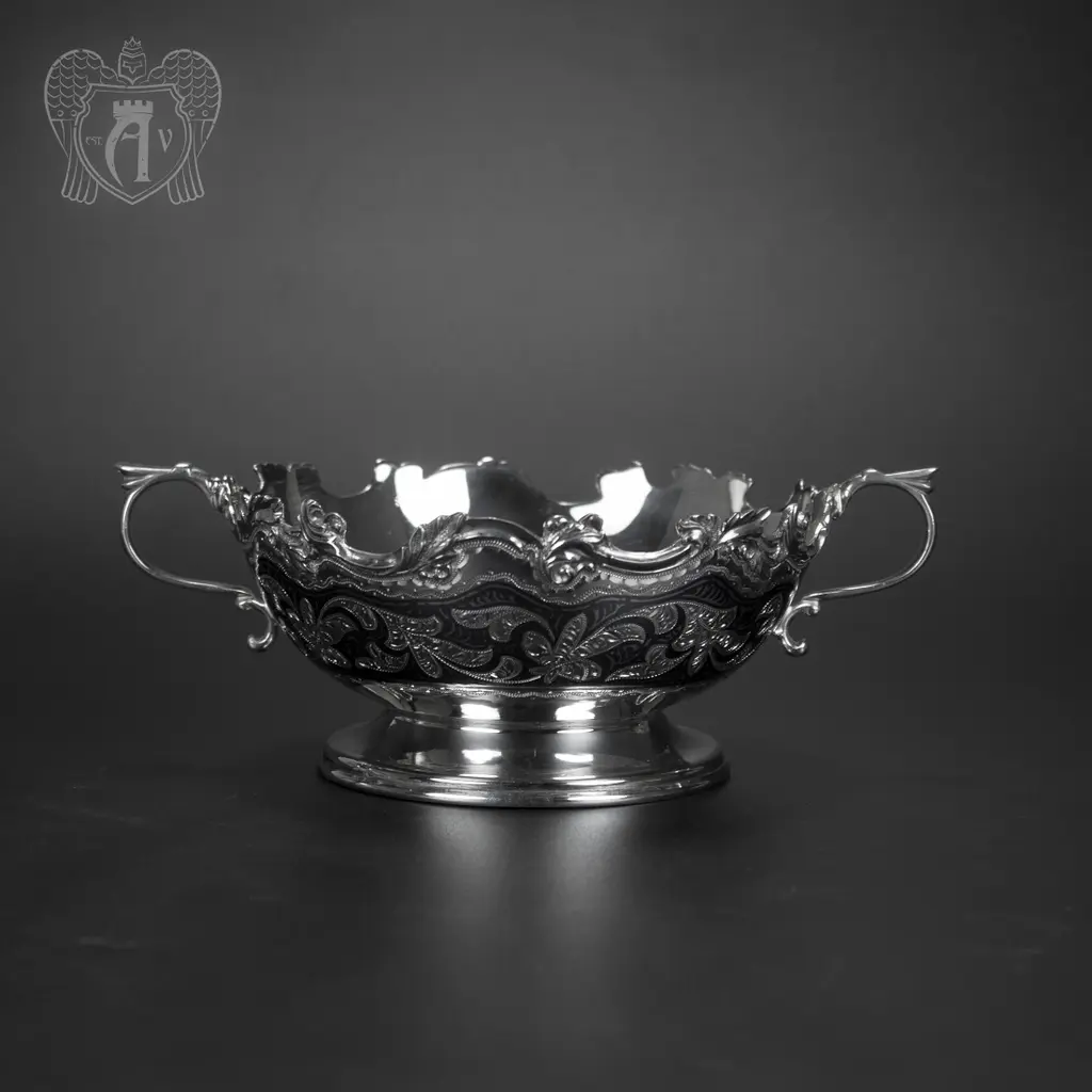 Серебряная сахарница \\ конфетница « Николь»