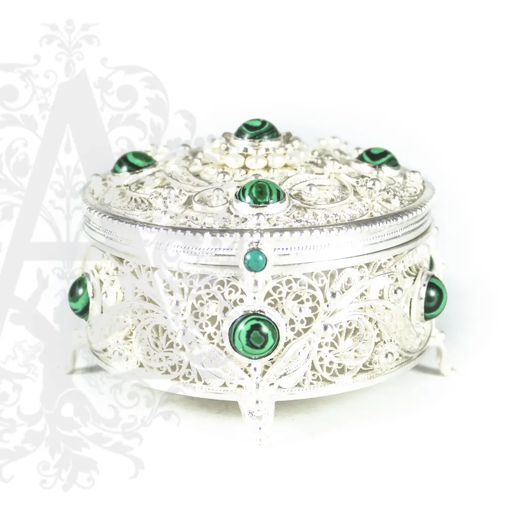 Серебряная шкатулка  «Миссис» филигрань