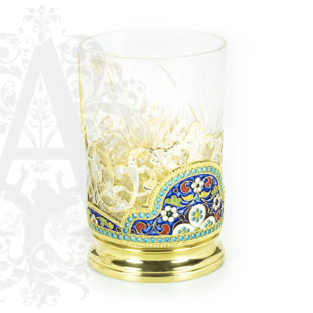 Серебряный подстаканник «Элегант» 200  мл с позолотой