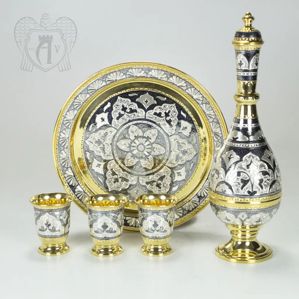 Серебряный сервиз «Шах» с позолотой