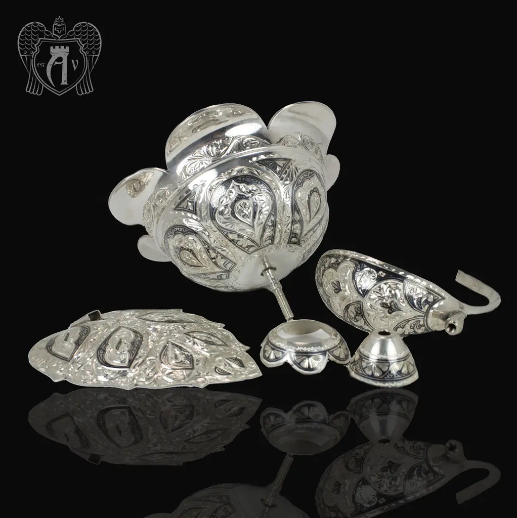 Серебряная ваза для конфет или фруктов «Розалия» - фото 3