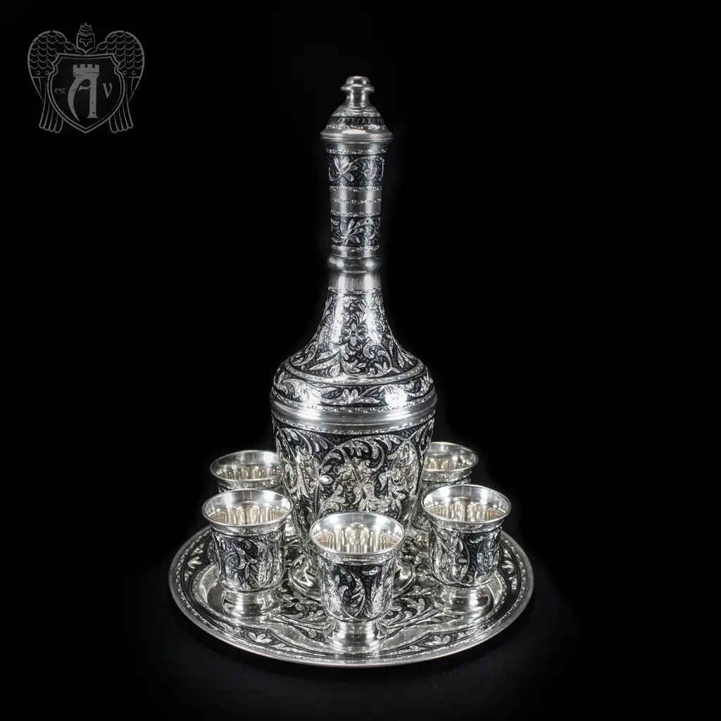 Серебряный водочный набор «Кубачи+»