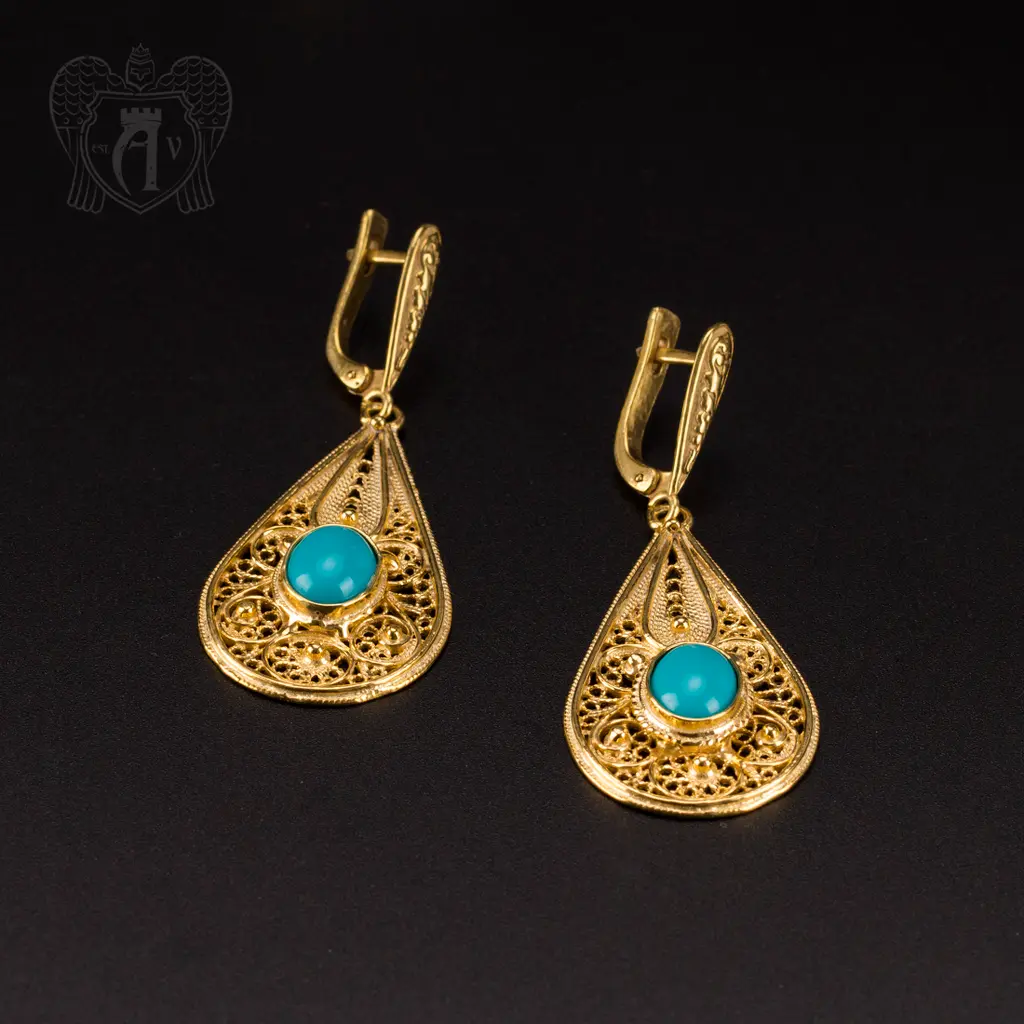 Серьги кубачинские «Арабеска»