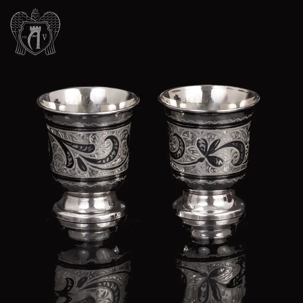 Серебряная стопка «Веточка» 45 мл - фото 2