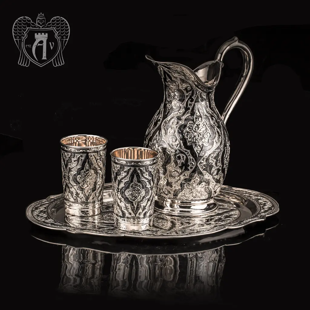 Сервиз из серебра 925 пробы  «Кармен» для воды и напитков