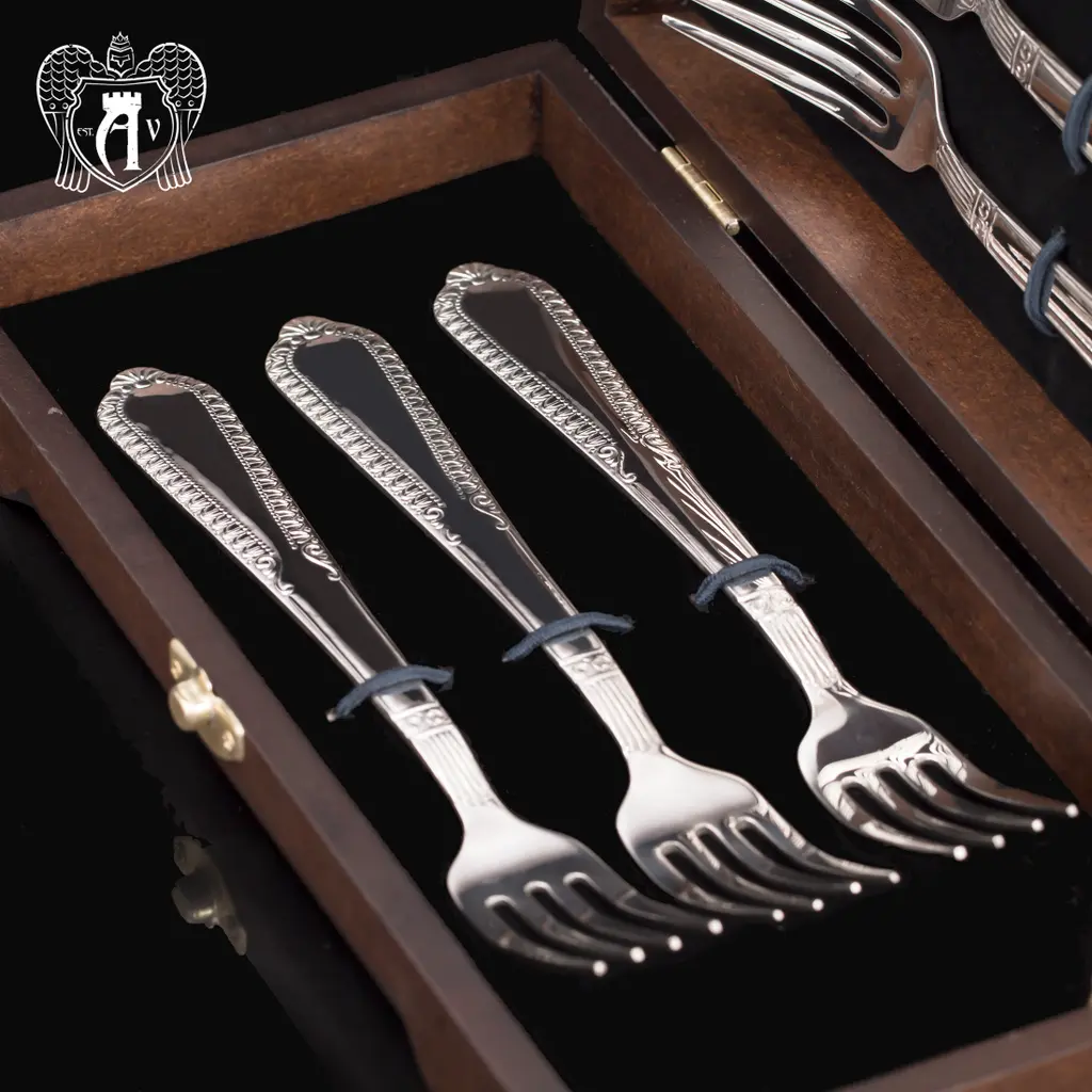 Серебряные вилки «Снежная королева» 6 шт - фото 3