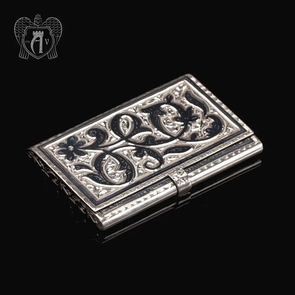 Визитница серебряная «Узор»