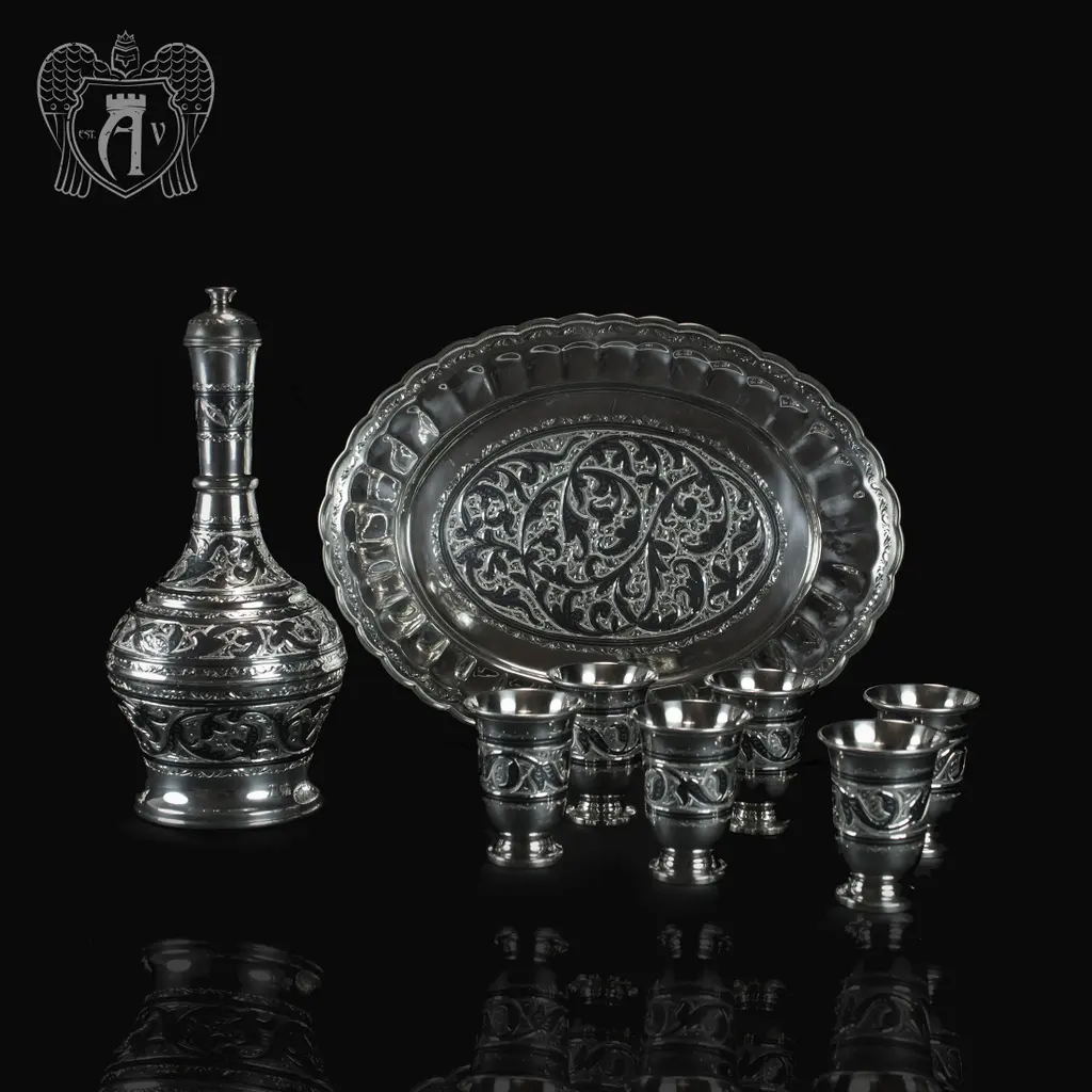 Водочный сервиз серебряный «Барин»