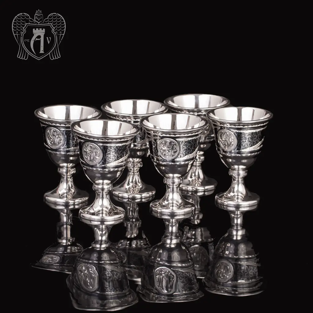 Набор серебряных рюмок «Дориан»