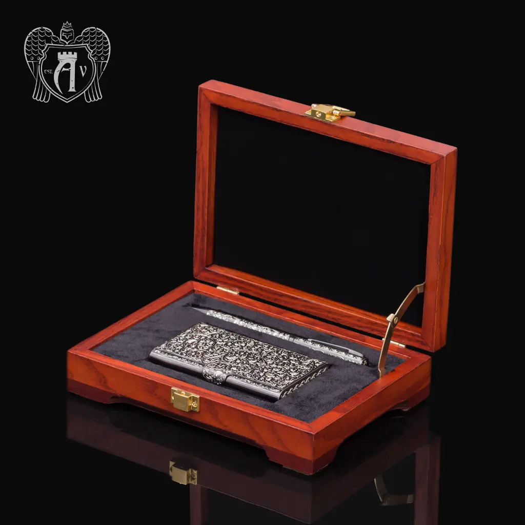 Визитница серебряная и ручка «Excelsior» - фото 2