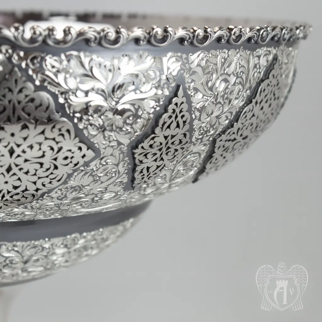 Серебряная ваза для фруктов «Царица» - фото 4