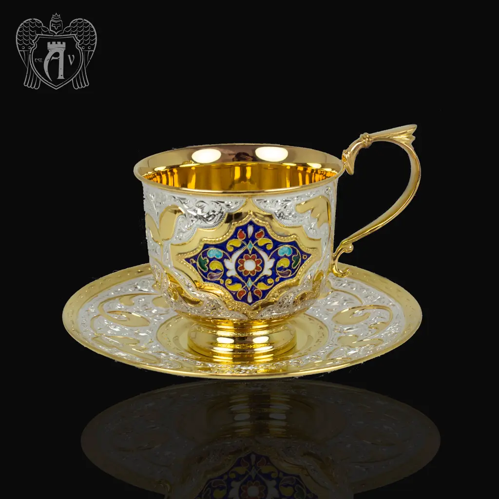 Серебряный сервиз чайный «Королевский» 16  предметов - фото 5