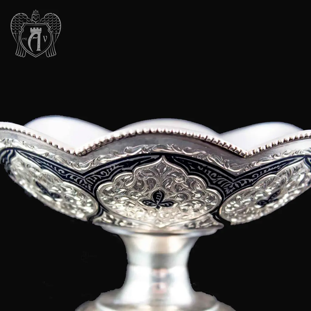 Серебряная ваза для фруктов и сладостей «Милена» - фото 2