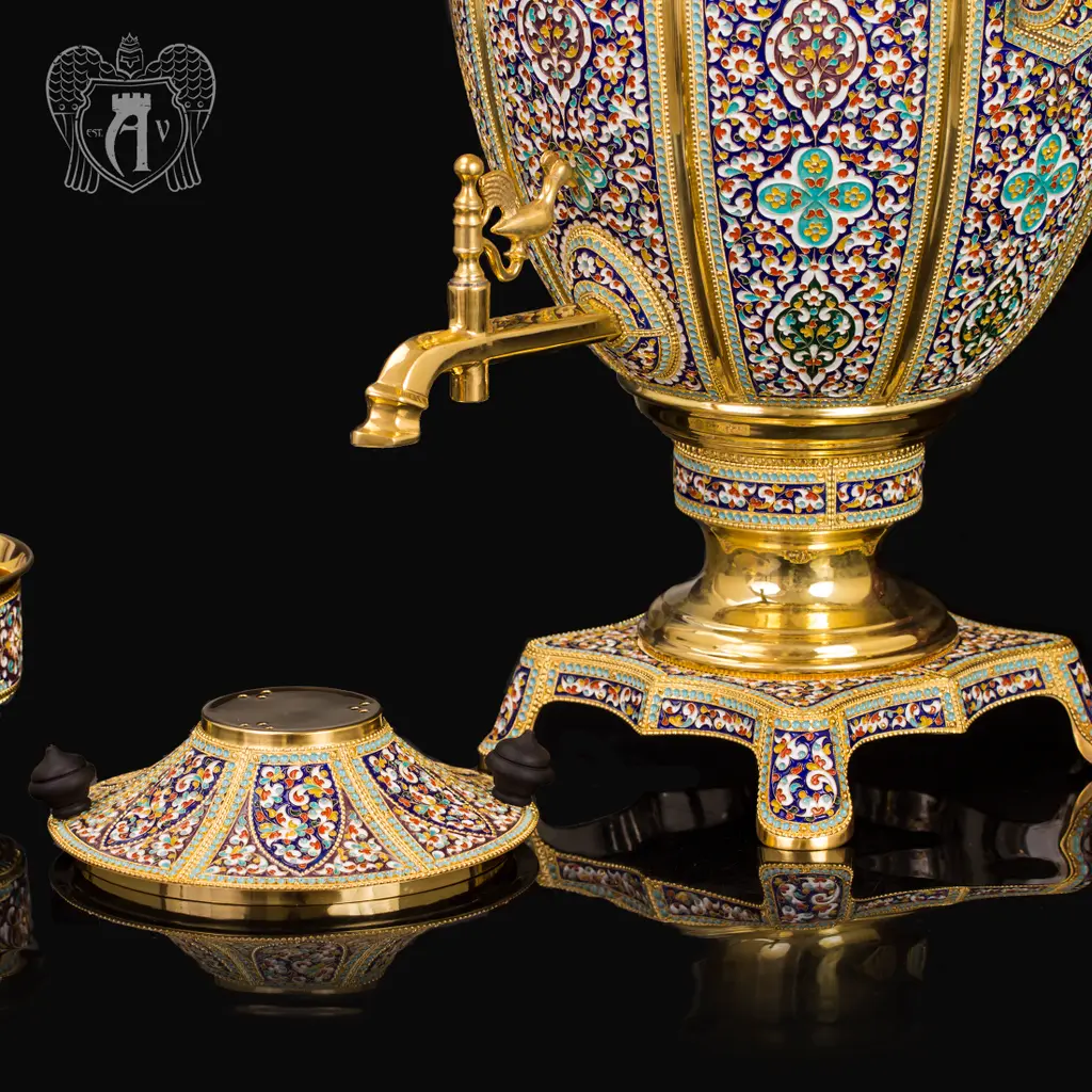 Серебряный самовар электрический «Царский» - фото 4