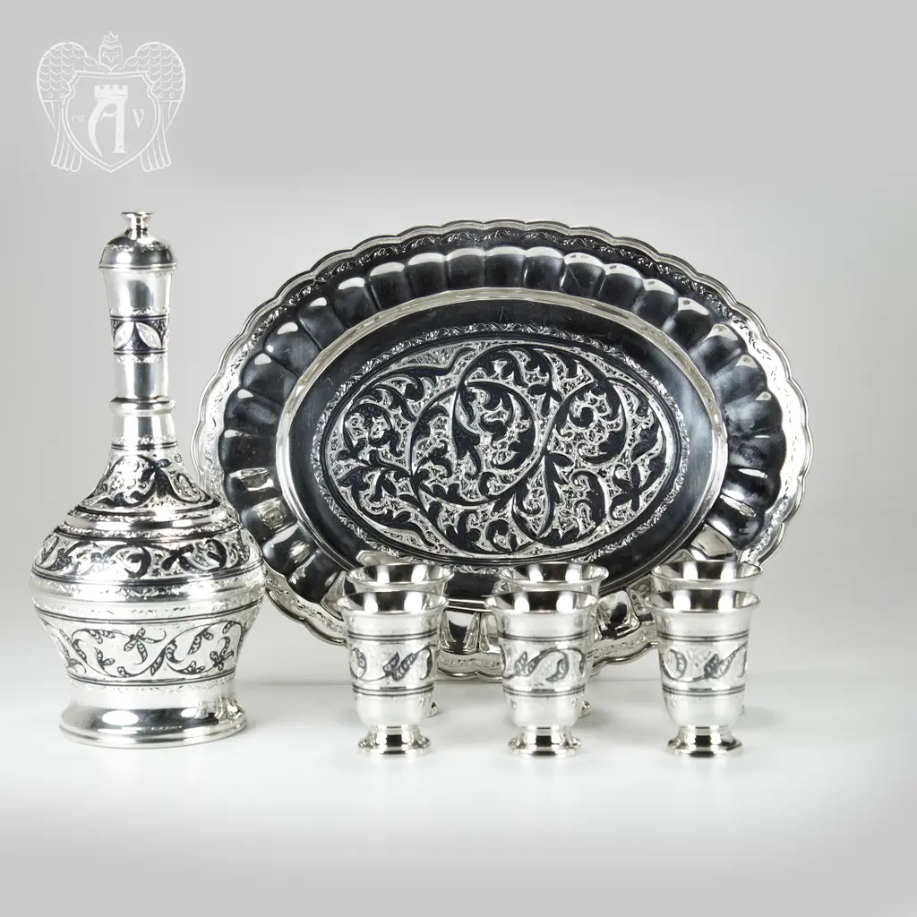 Водочный сервиз серебряный «Барин» - фото 3