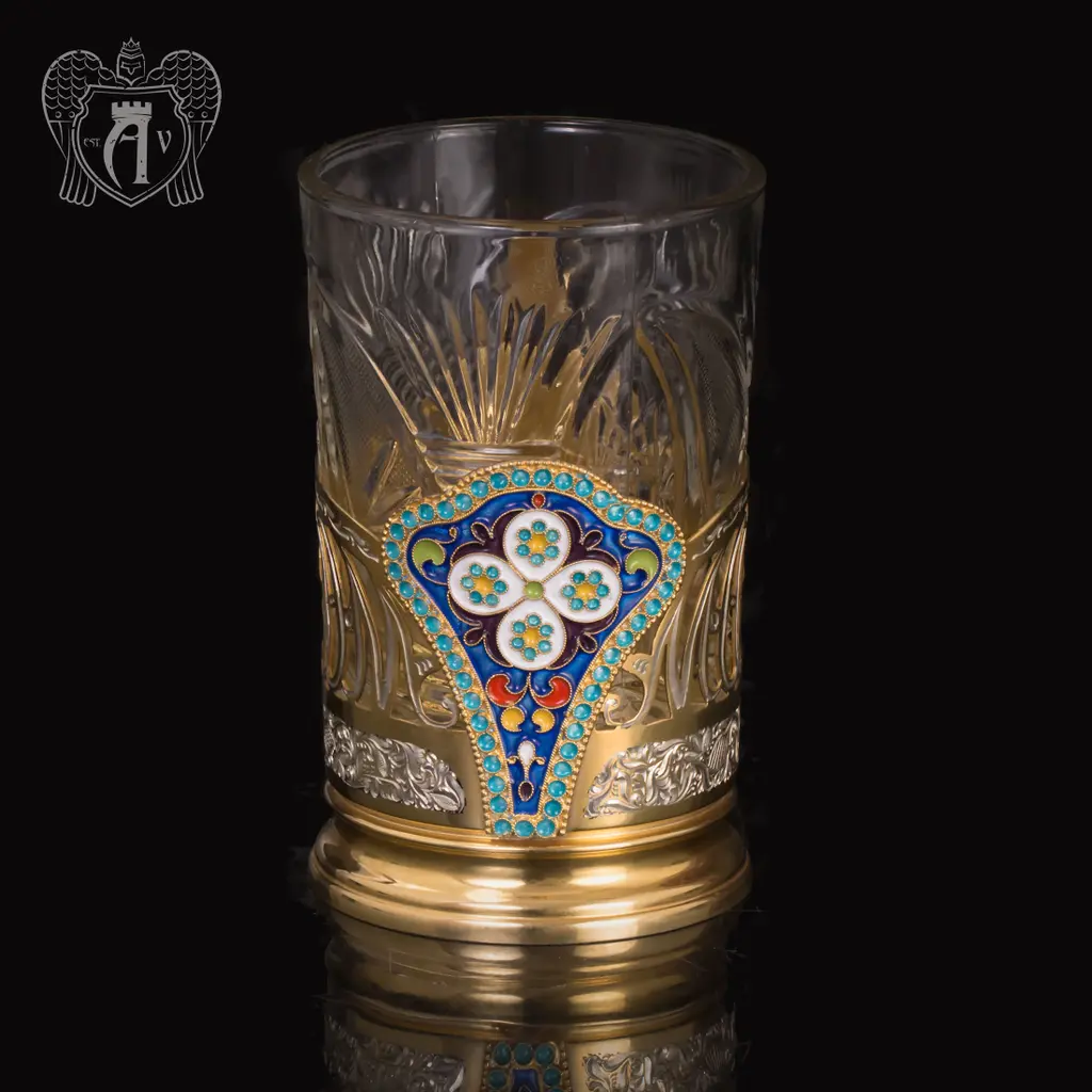 Серебряный подстаканник «Москва» с позолотой - фото 3