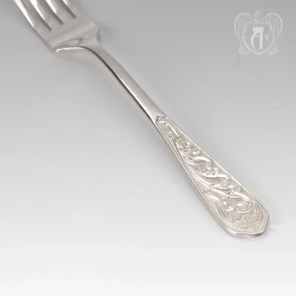 Столовый набор из серебра 925 пробы «Виноградная лоза» 4 предмета без черни - фото 4