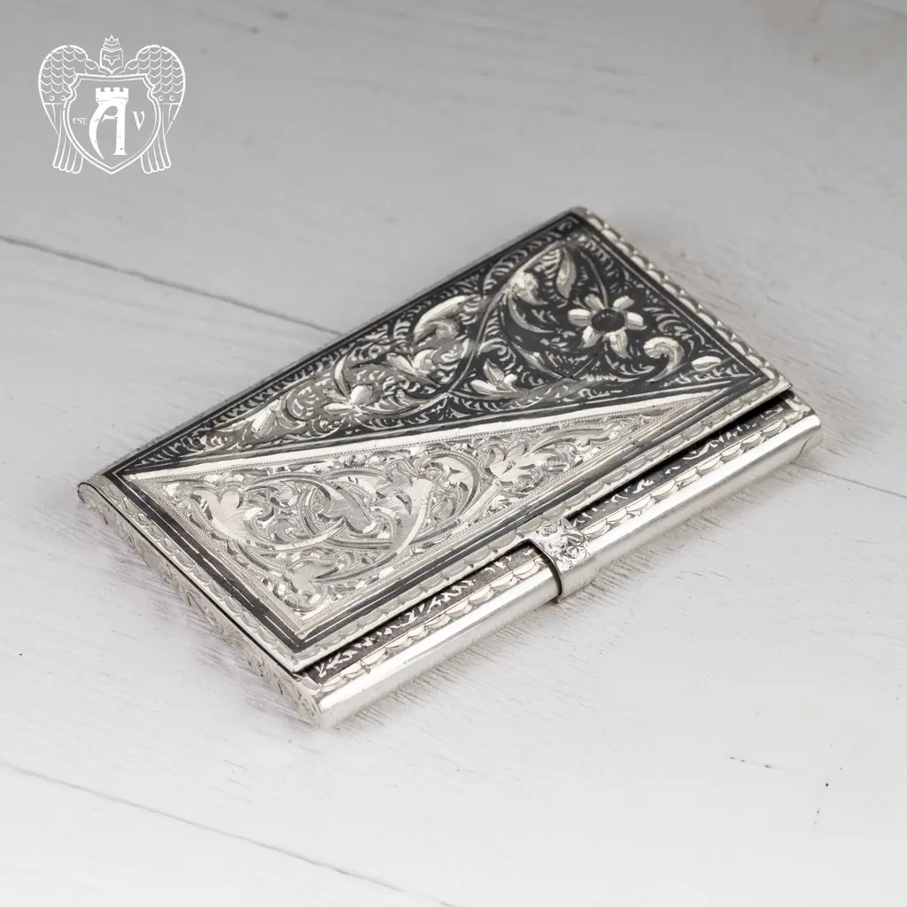 Визитница серебряная «Дипломат» ручной работы - фото 2