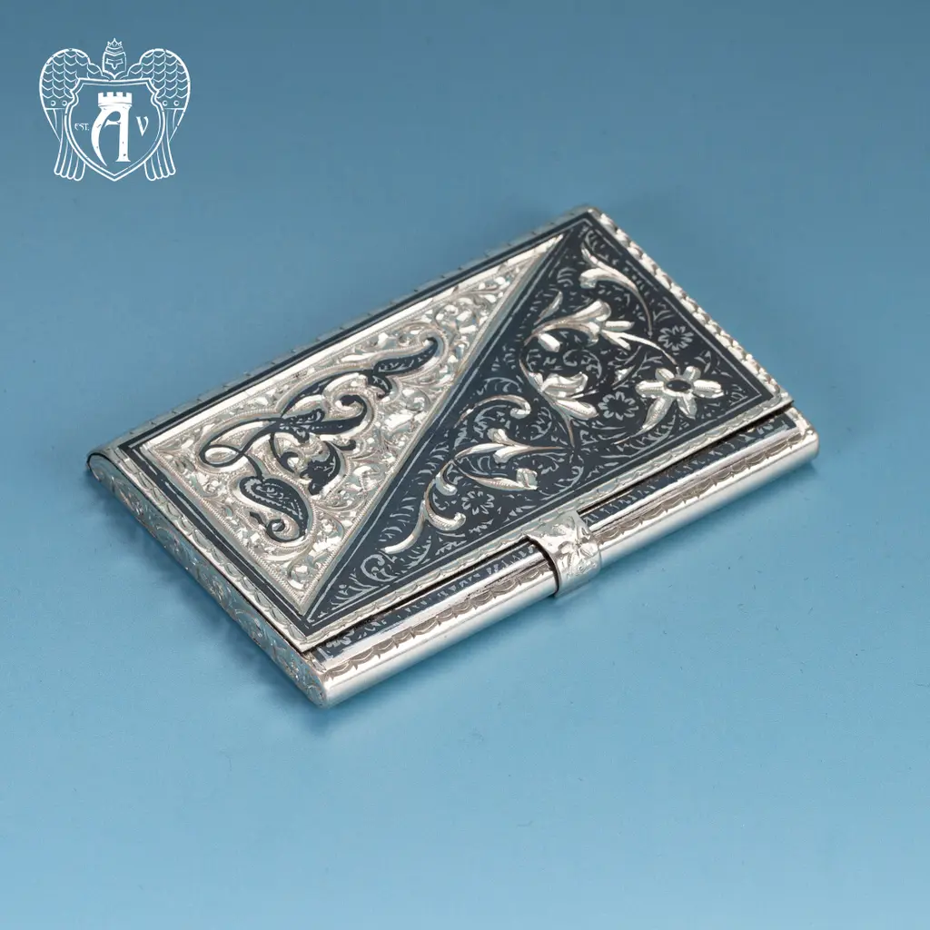 Визитница серебряная «Дипломат» ручной работы - фото 3