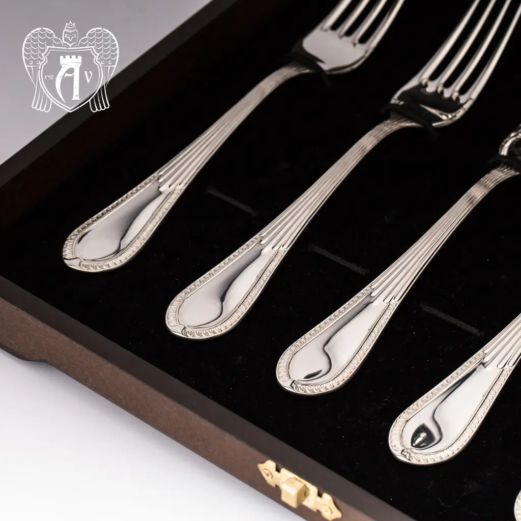 Столовый набор из серебра на 6 персон «Элегант» 18 предметов - фото 2