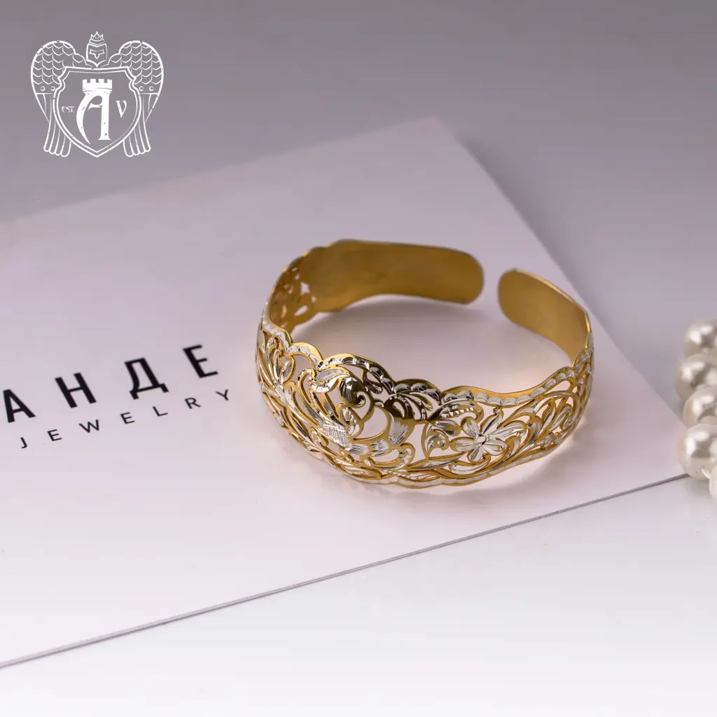 Браслет кубачинский «Фрида» с золочением - фото 3