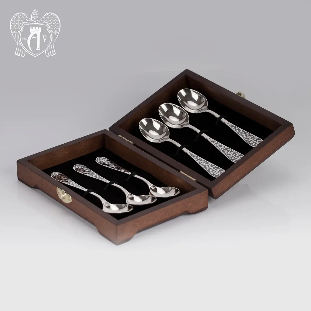 Кубачинские чайные ложки ручной работы «Миледи» комплект 6 шт - фото 3