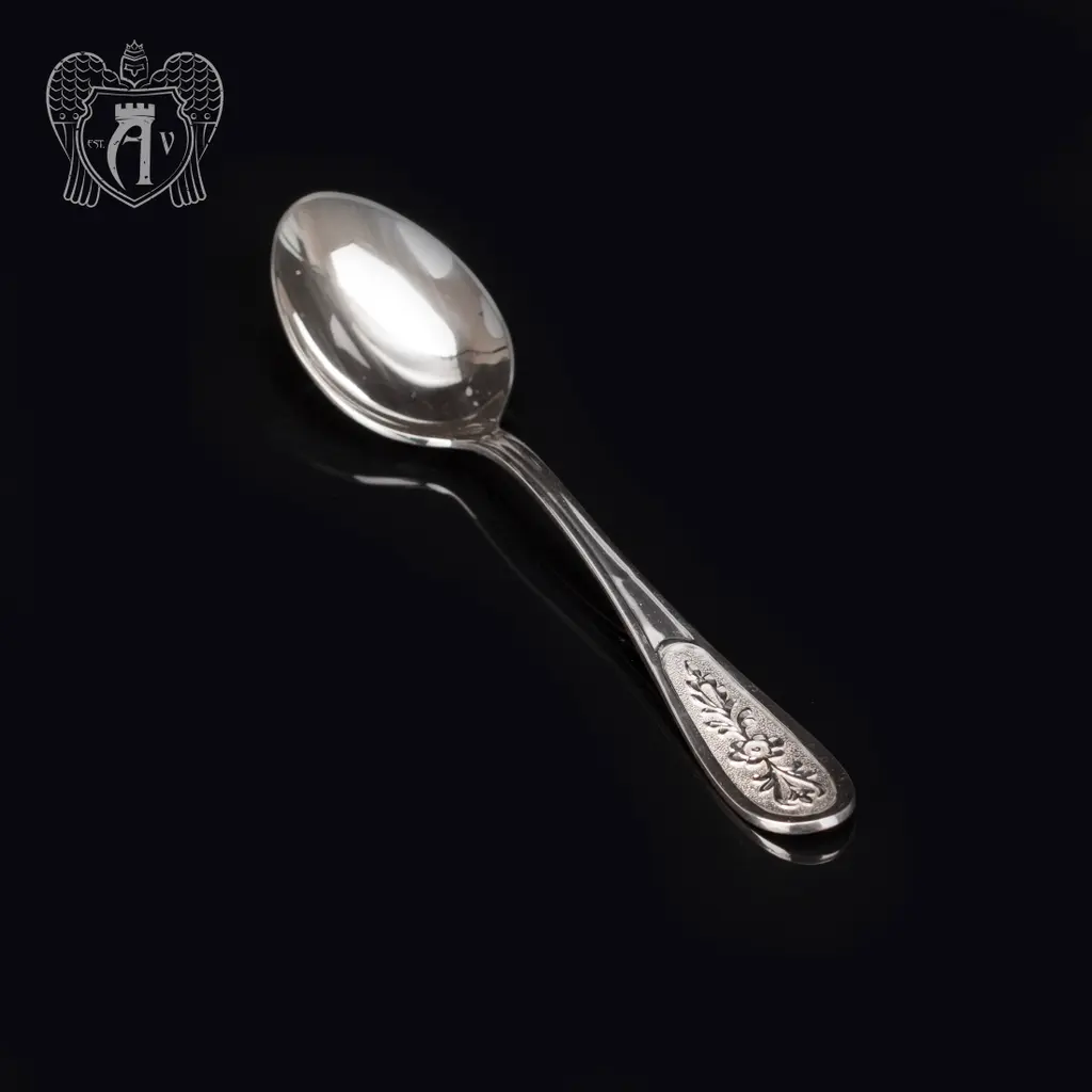 Чайные ложки из серебра  «Цветок» комплект 6 шт без черни - фото 2