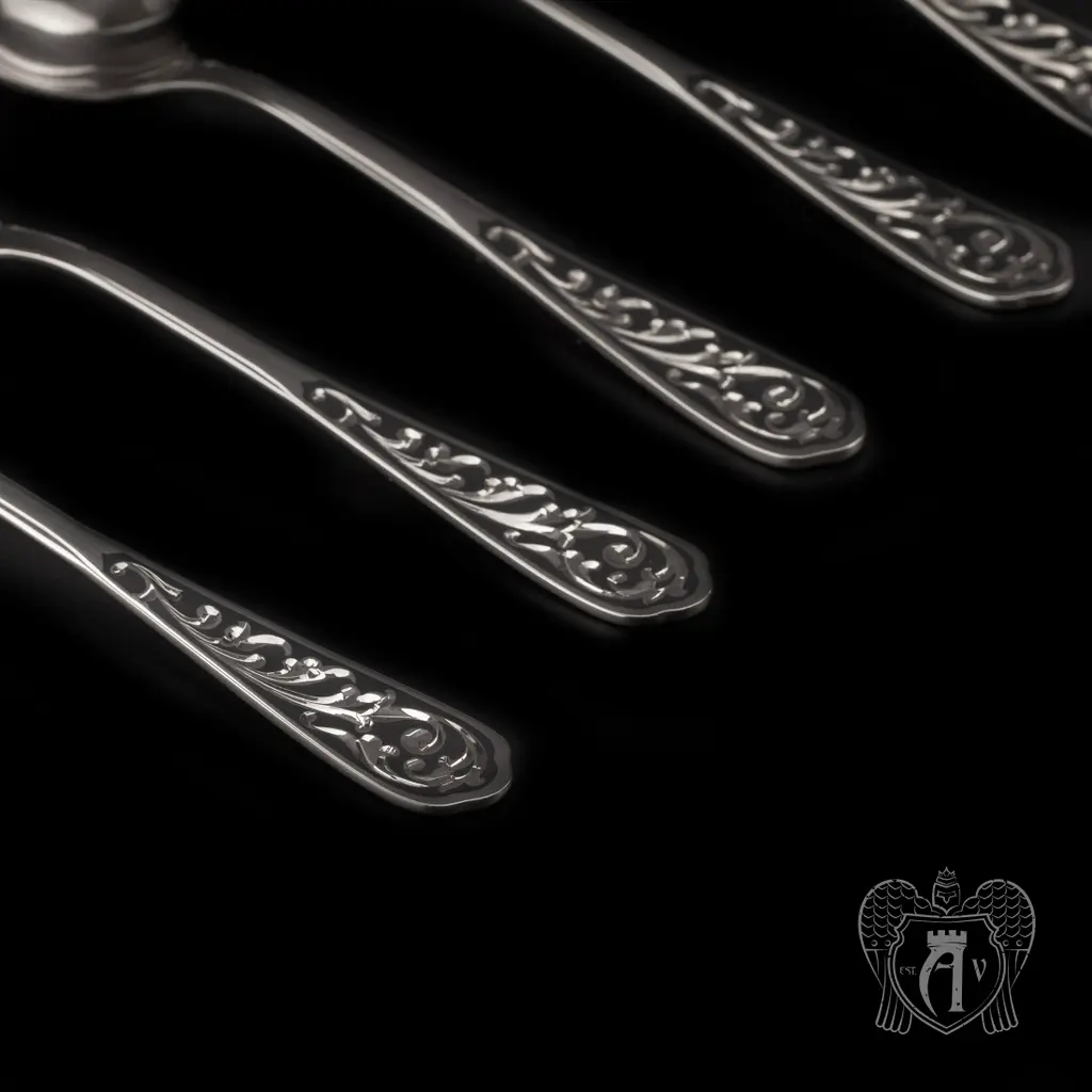 Кубачинские чайные ложки ручной работы «Виноградная лоза» комплект 6 шт - фото 4